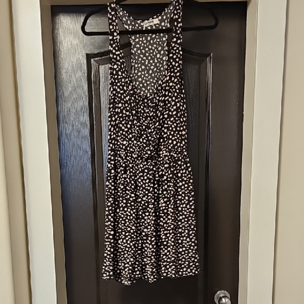 GARAGE  Black and White Patterned Dress